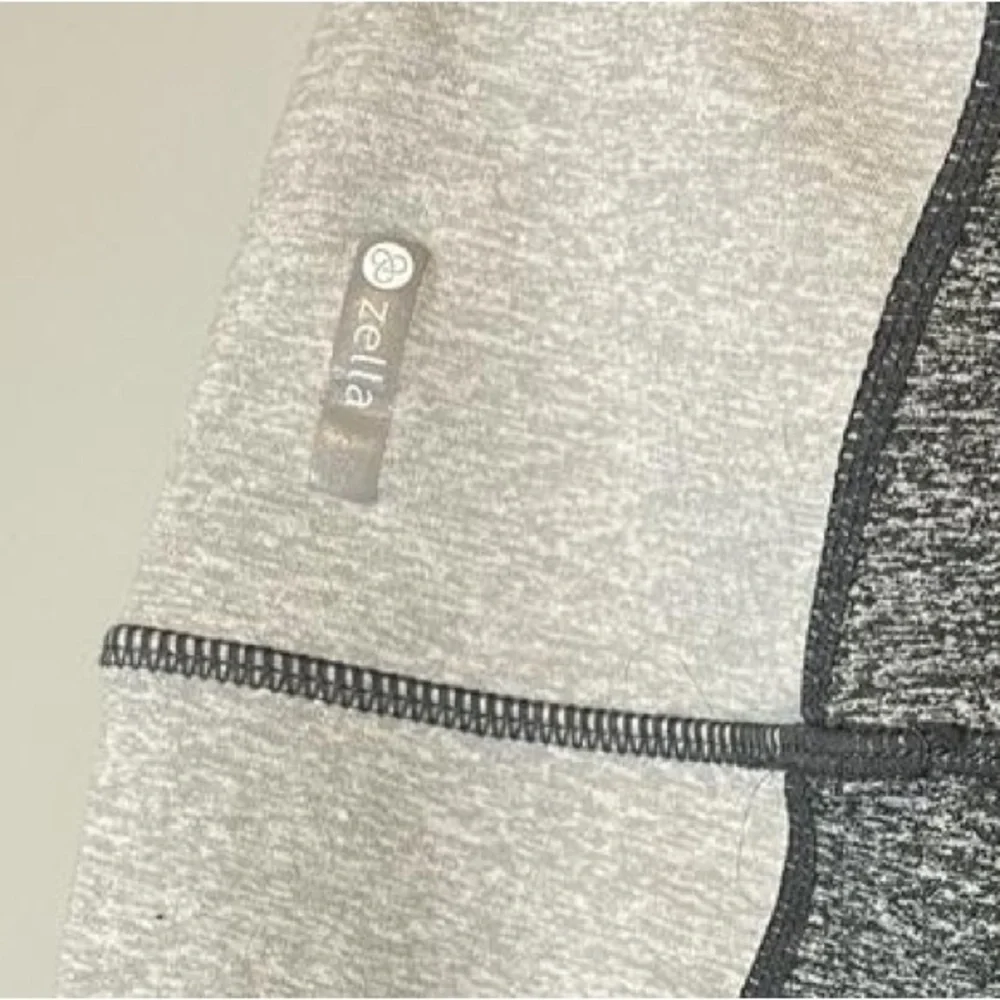 Zella Power Mesh Crop Leggings High Rise Heathered Gray /‎ Pink Size L